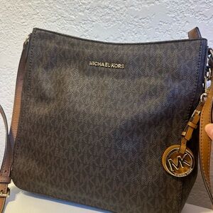 Michael Kors Brown crossbody Bag with Gold Charm